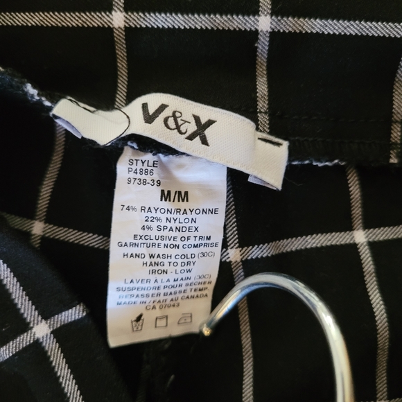 Made in Canada Spandex Checkered Cigarette Pant Crop Ankle - Picture 5 of 5